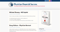 Desktop Screenshot of physicianfinancialsuccess.com